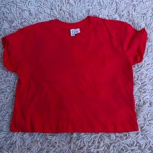 Red cropped shirt